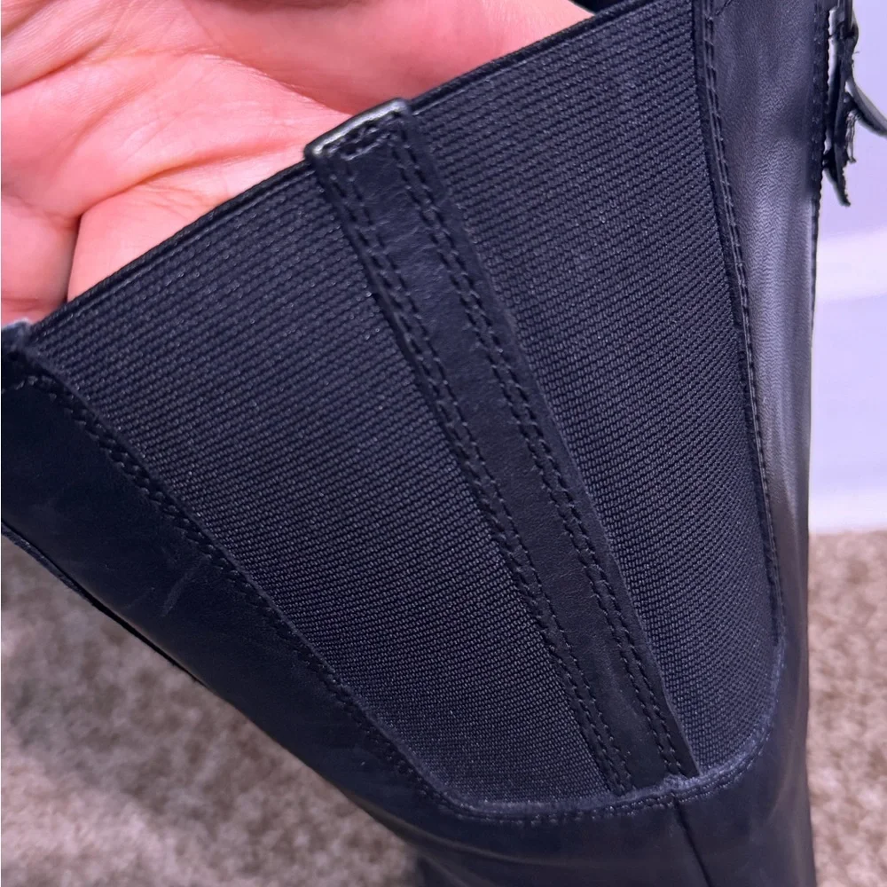 Clarks Wish Excite Black Leather Knee-Tength Boots for Women, Size 8M - Picture 7 of 7